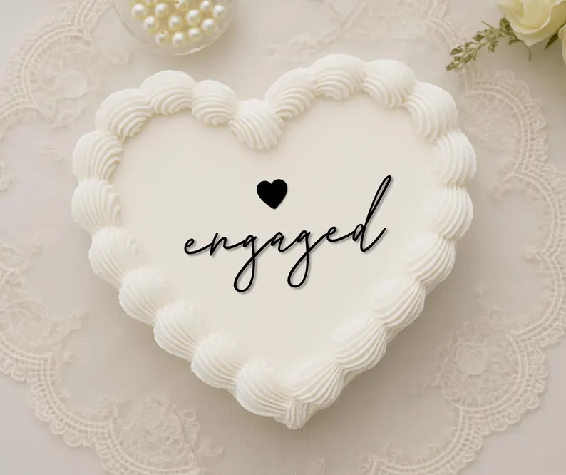 engaged cake topper