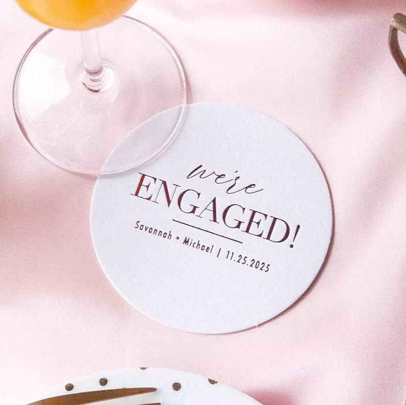 engagement party coasters