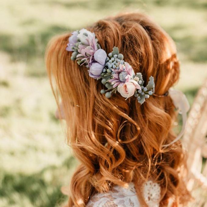 flower crown wedding hair