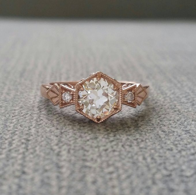 moissanite rose gold engagement rings