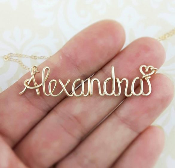 wire name necklace under $30