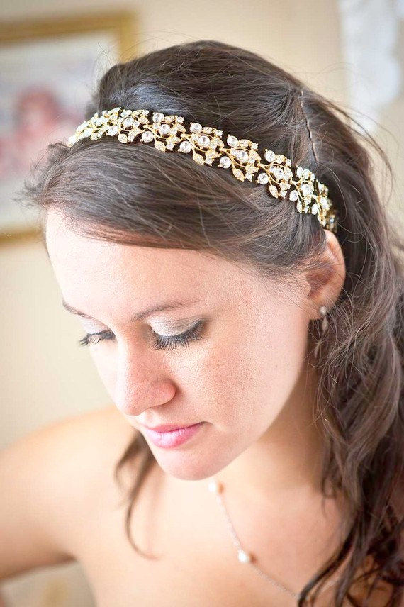 Crystal Bridal Headband with Ribbon