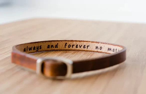 engraved inside leather bracelet