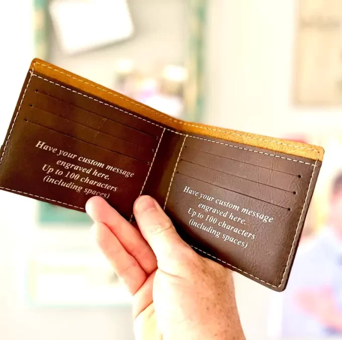 inside of personalized wallet