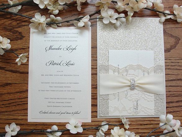 jeweled wedding invitations