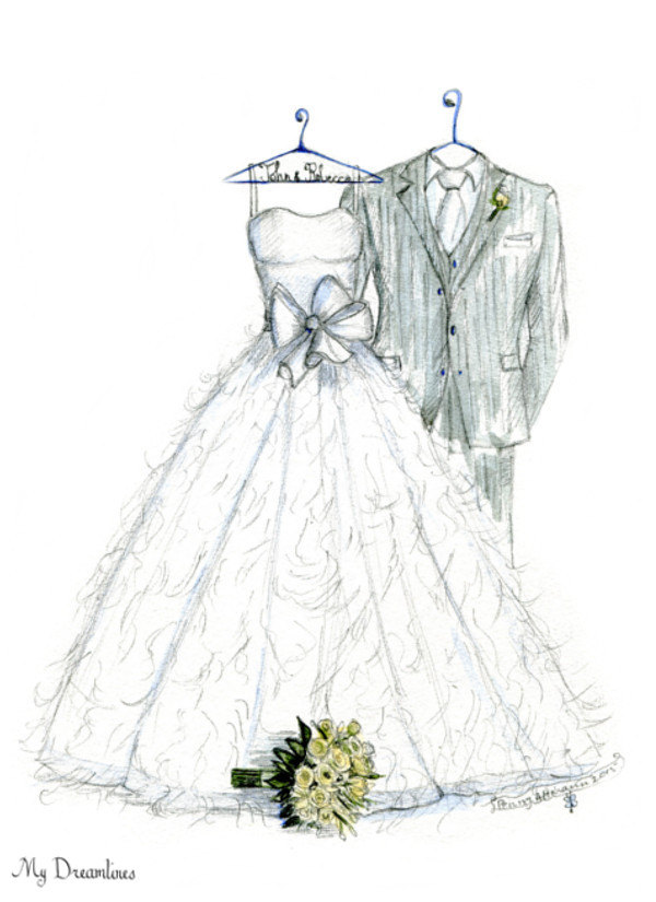 wedding dress drawing / sketch