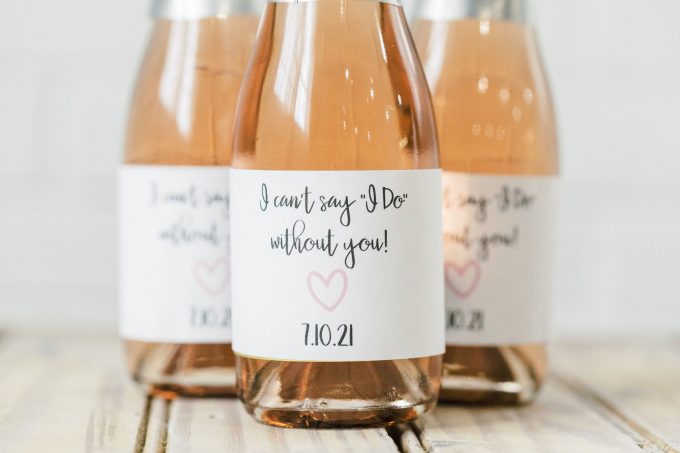 be my bridesmaid gift ideas - champagne or wine bottle label by save the date designs co