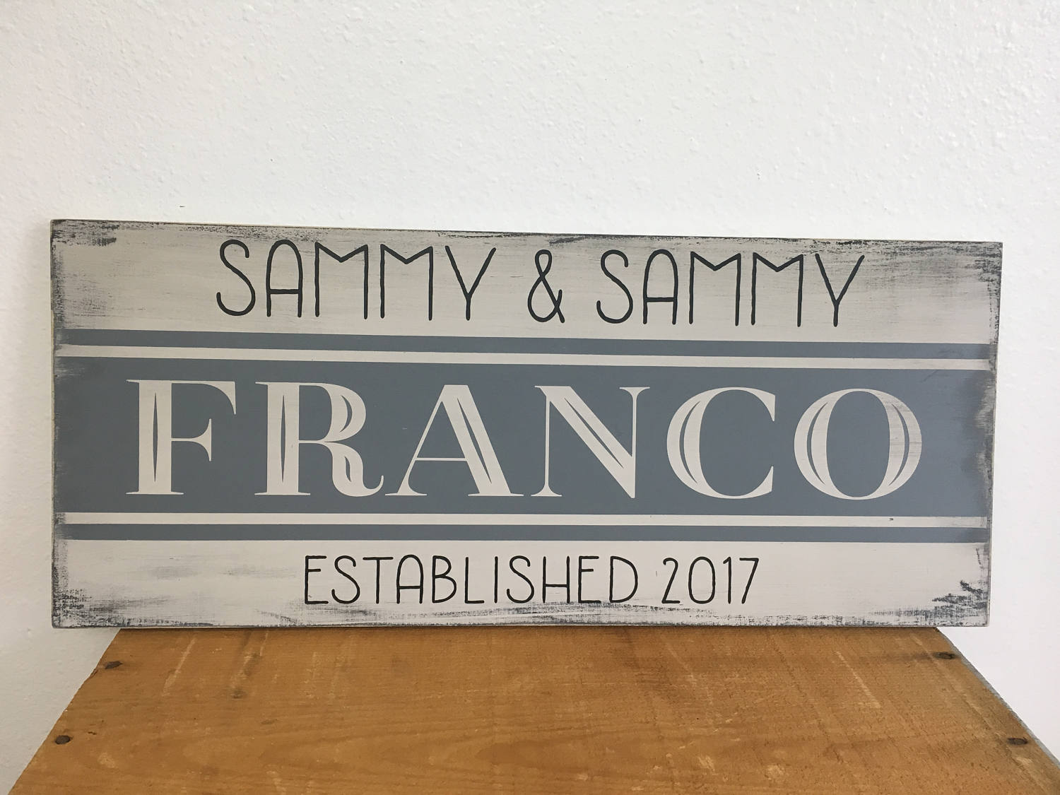 wooden family name signs