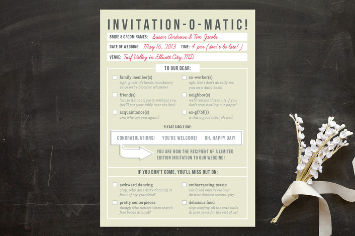unique wedding invitations