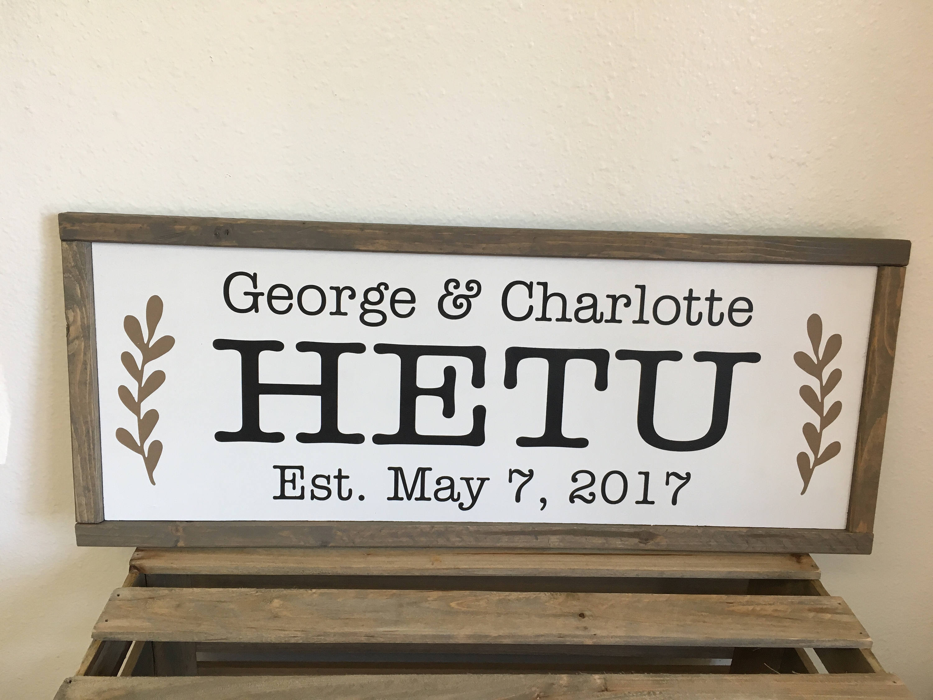 wooden family name signs