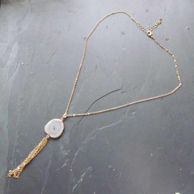 geode tassel necklace