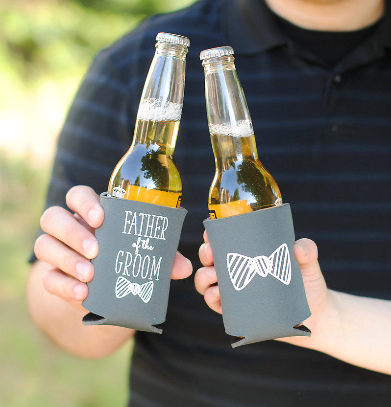 groomsmen koozies / father of the bride and groom can coolers
