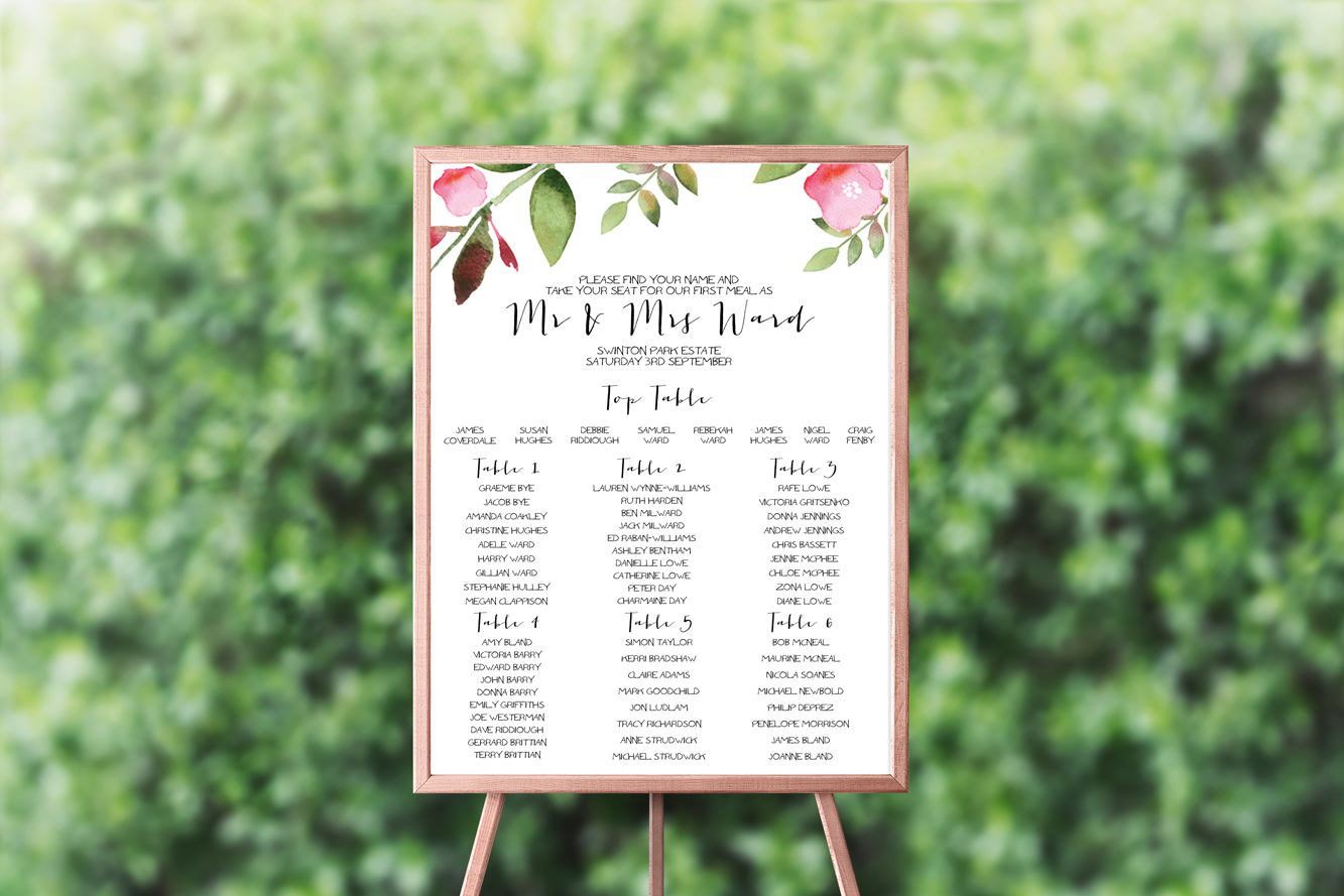 printable seating chart for weddings by creationery