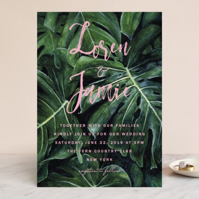 palm tree wedding invitations