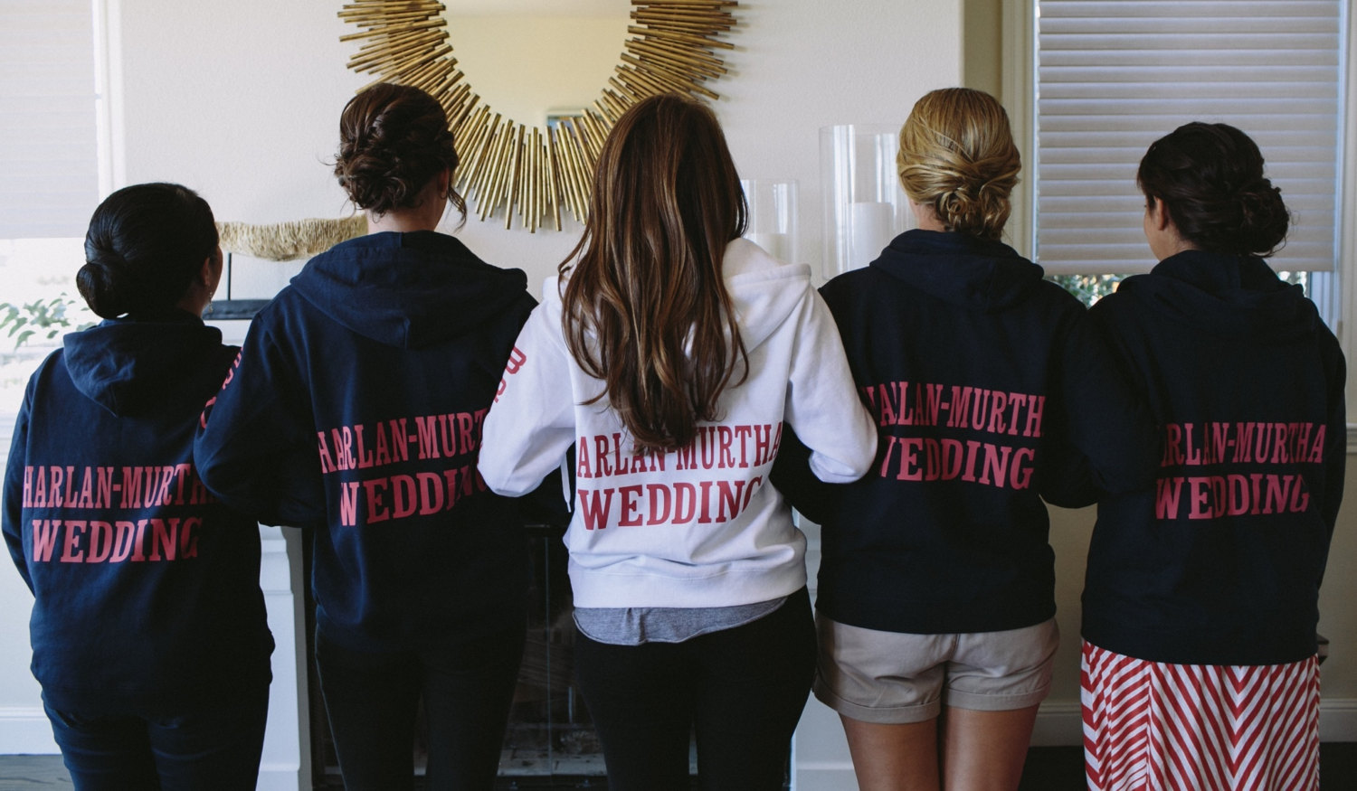 hoodies and custom sweatpants for bridesmaids