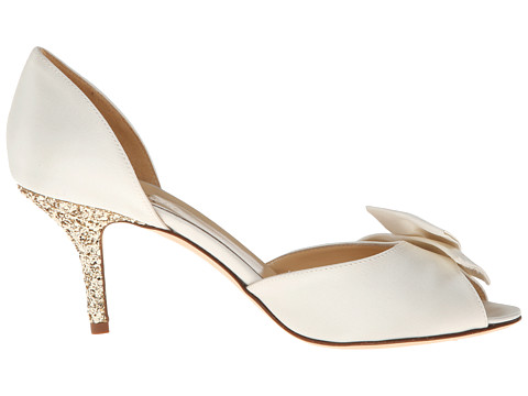 low wedding heels in ivory