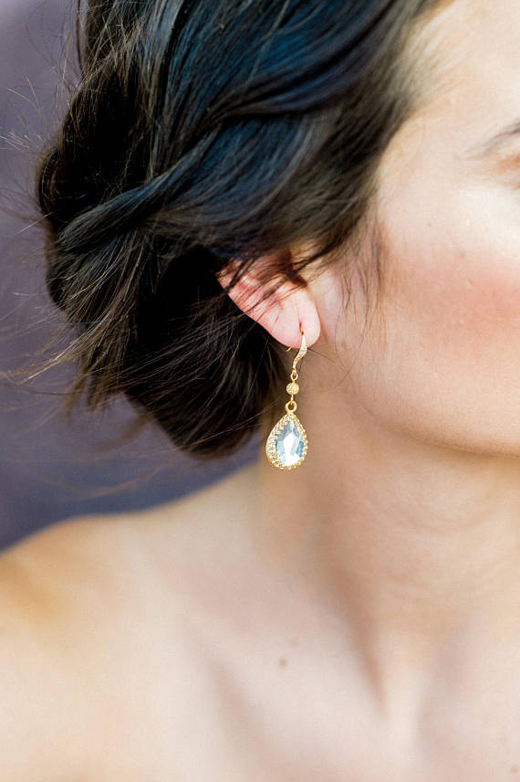 teardrop bridal earrings