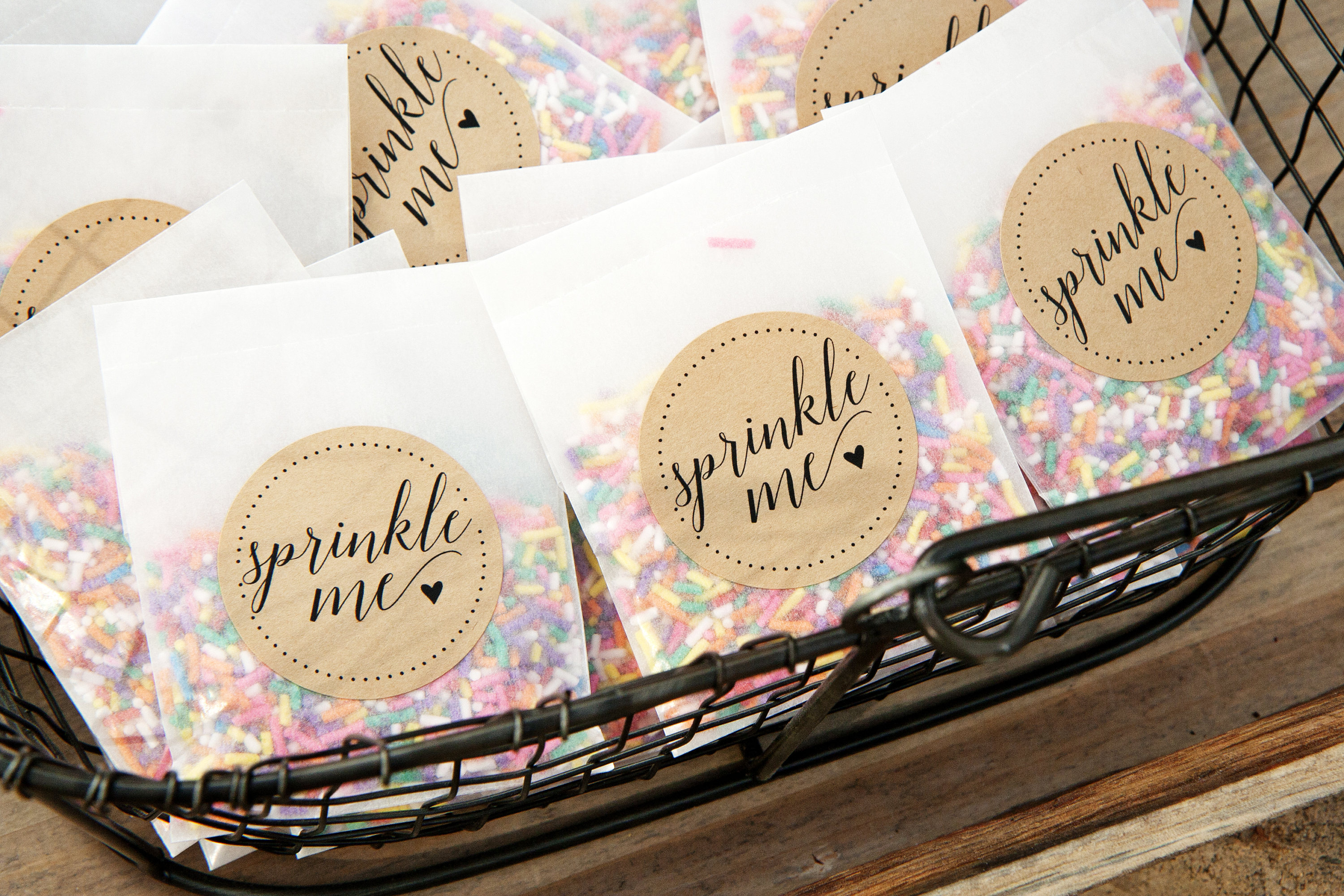 wedding confetti rainbow sprinkles bags by mavora