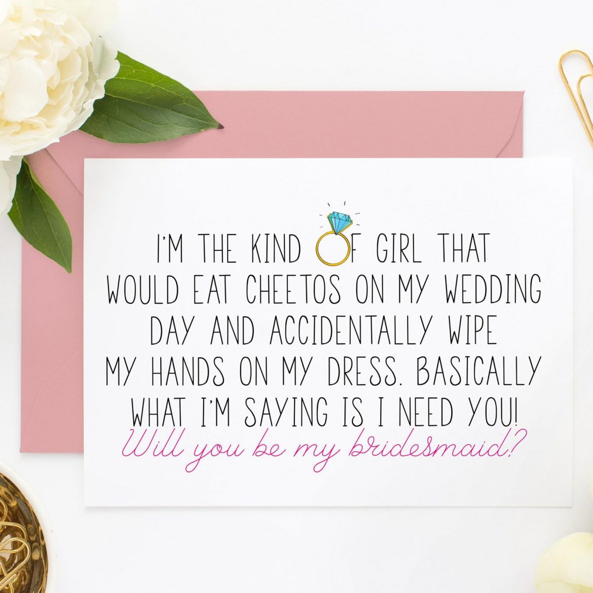 36 Most Unique + Funny Bridesmaid Cards for Bridal Party Proposals