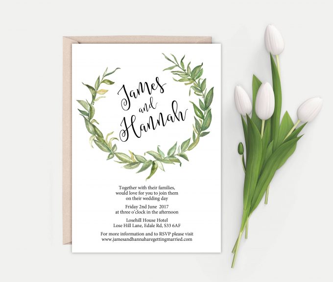 greenery wedding invitations