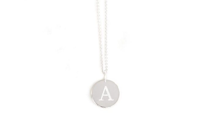 initial charm necklace, letter necklace