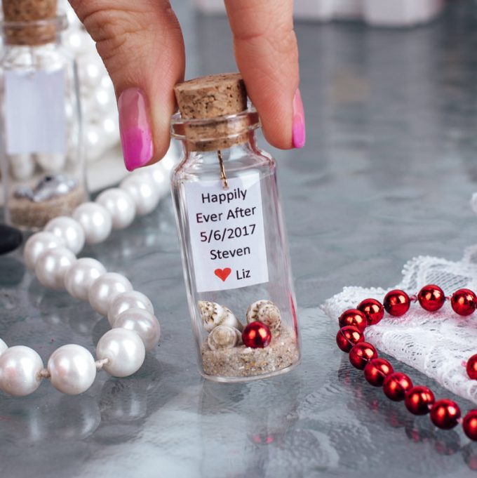 message in a bottle favors