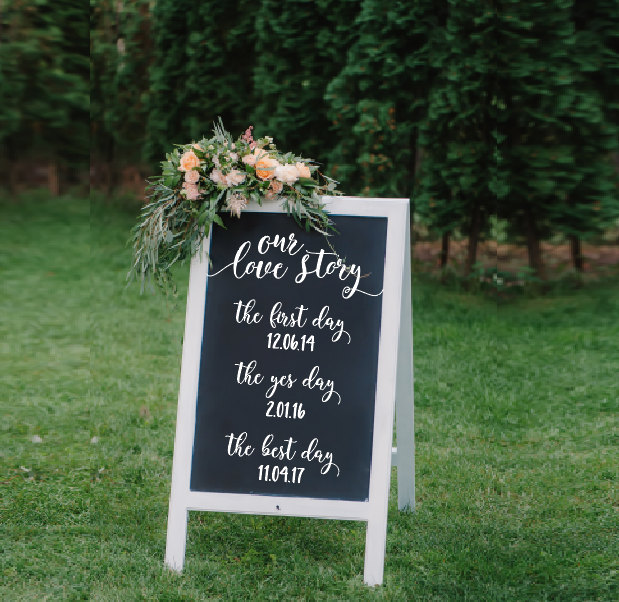 wedding decal first day yes day best day sign