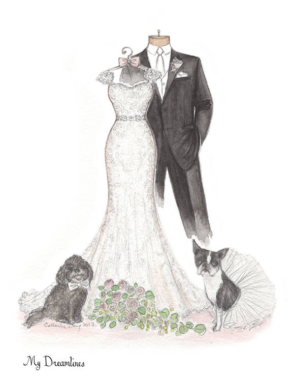 wedding dress drawing / sketch