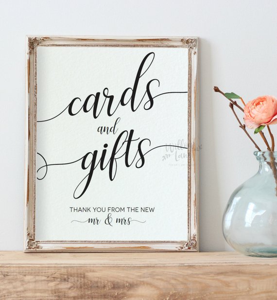 gifts sign for wedding