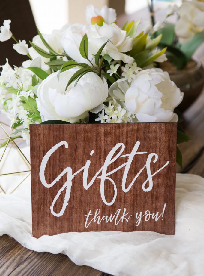 gifts sign for wedding