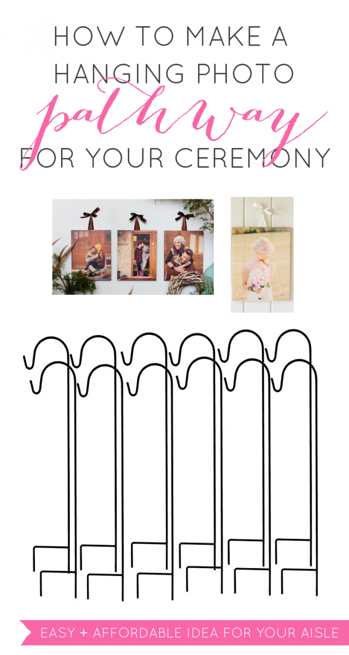 How to make a Beautiful Hanging Photo Display for Outdoor Wedding Ceremony
