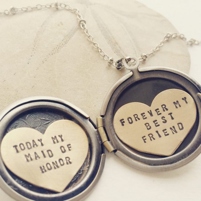 maid of honor locket necklace