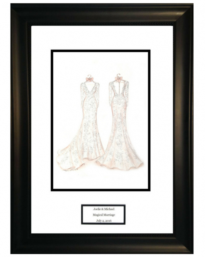wedding dress sketch gift by mydreamlines