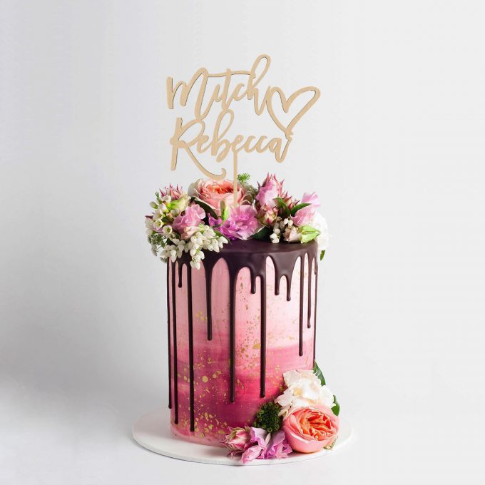 custom wedding cake topper with names