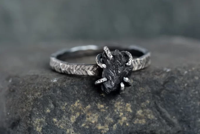 organic black diamond ring