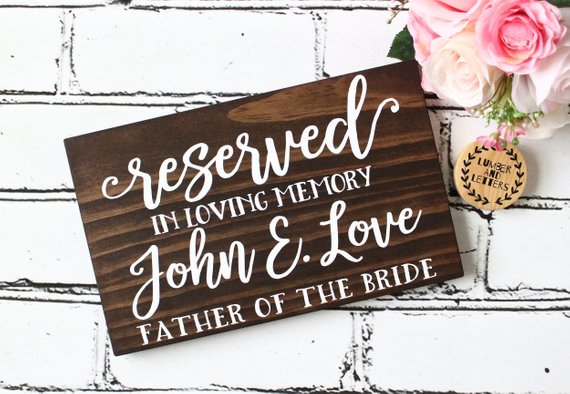 how to honor the bride's father at wedding - in memory of