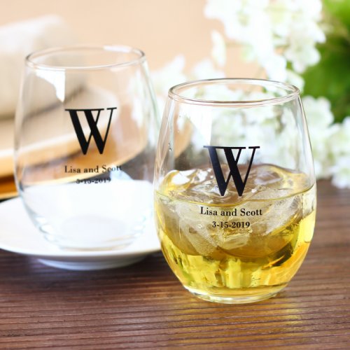 stemless wine glass wedding favors ideas via https://shrsl.com/153ts