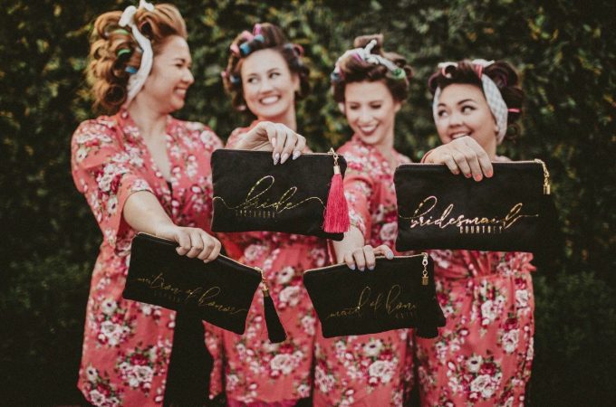 bridesmaid bags by sandra smith, photo by allison claire photography
