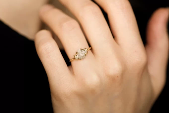 raw diamond engagement rings on etsy