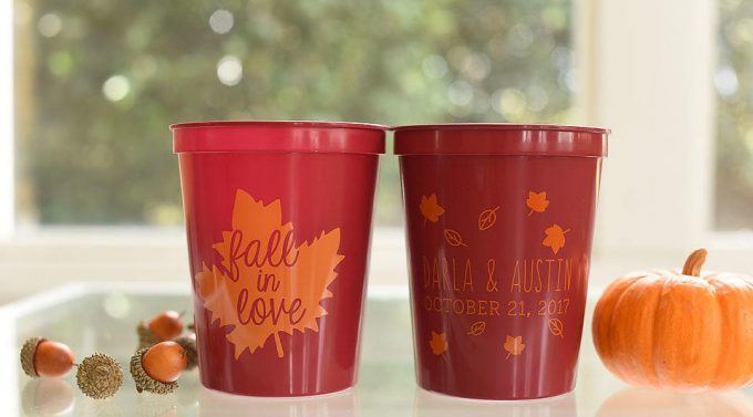 fall wedding cups
