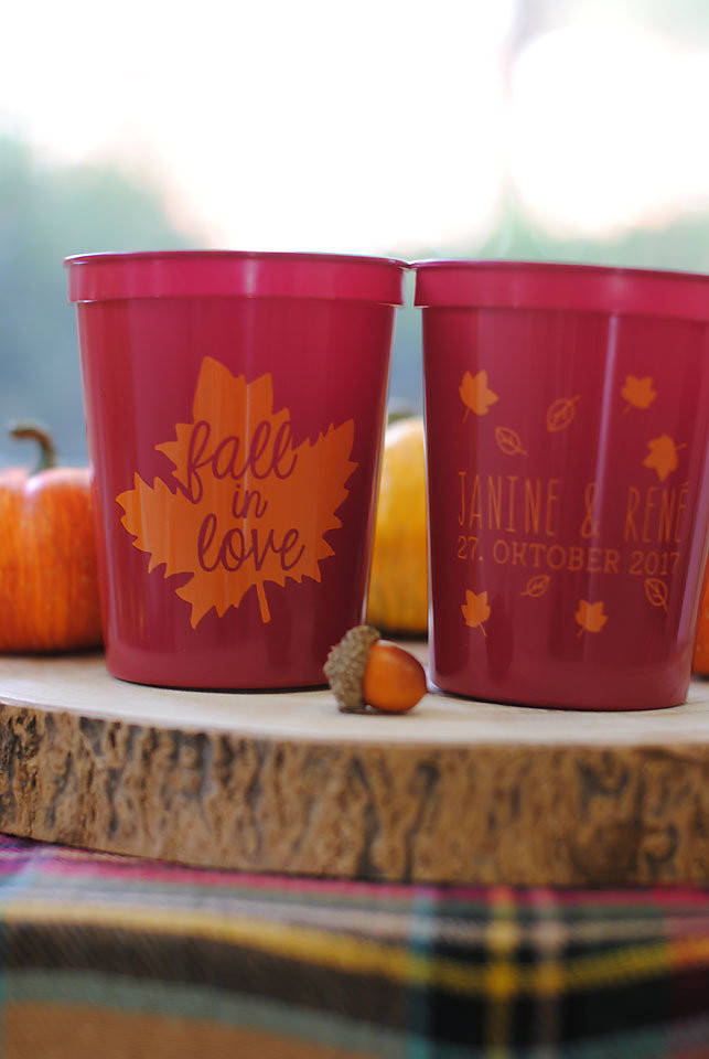 fall wedding cups