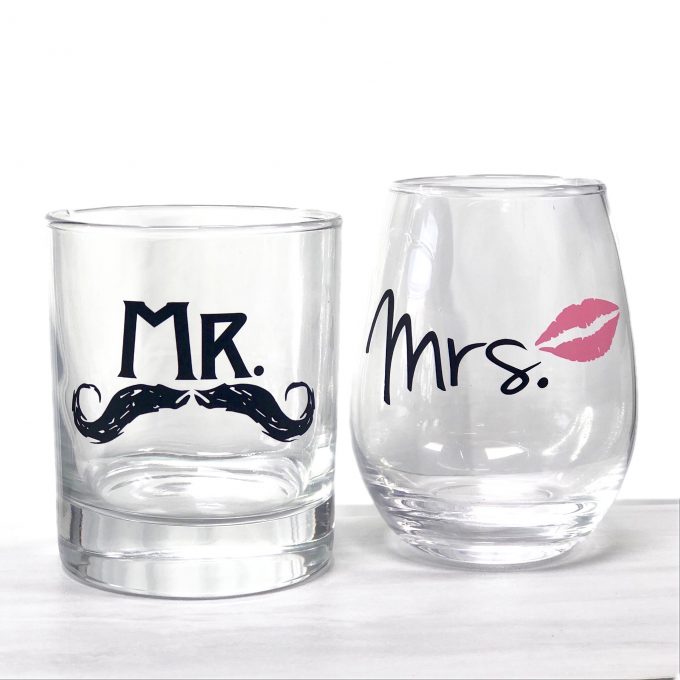 mr and mrs drinking glasses