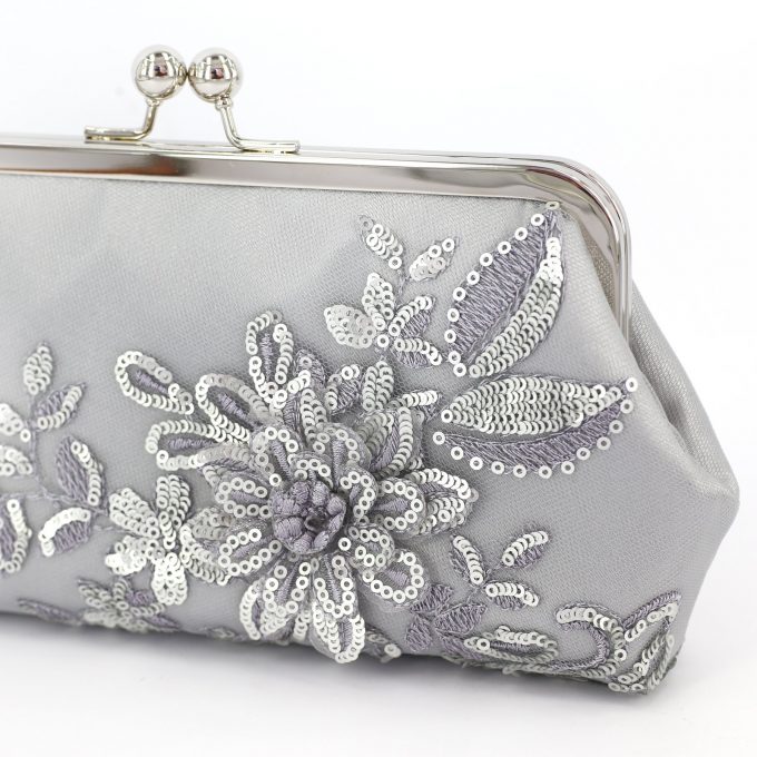 wedding purse in metallic grey clutch by angee w.