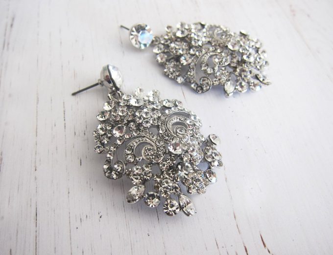ornate bridal chandelier earrings