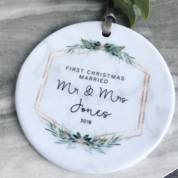 our first christmas ornament - first Christmas married ornament