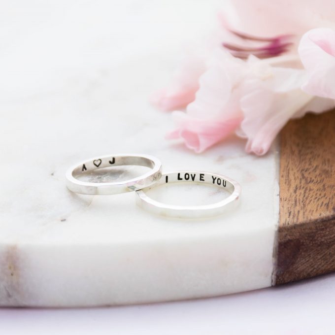 wedding ring with engraving inside