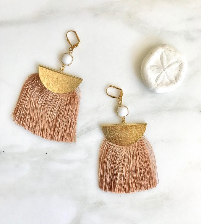 copper tassel earrings