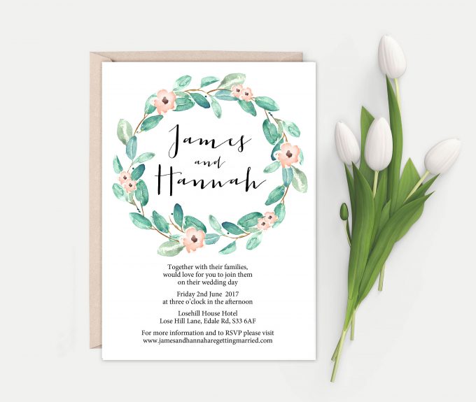 eucalyptus printable wedding invites template