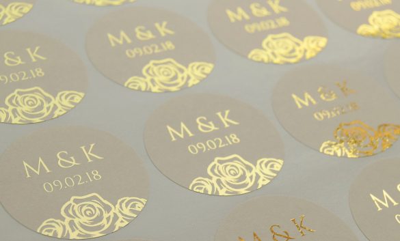 real gold foil wedding stickers for invitations