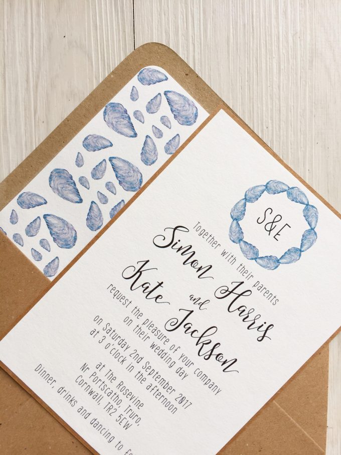 seashell wedding invitations